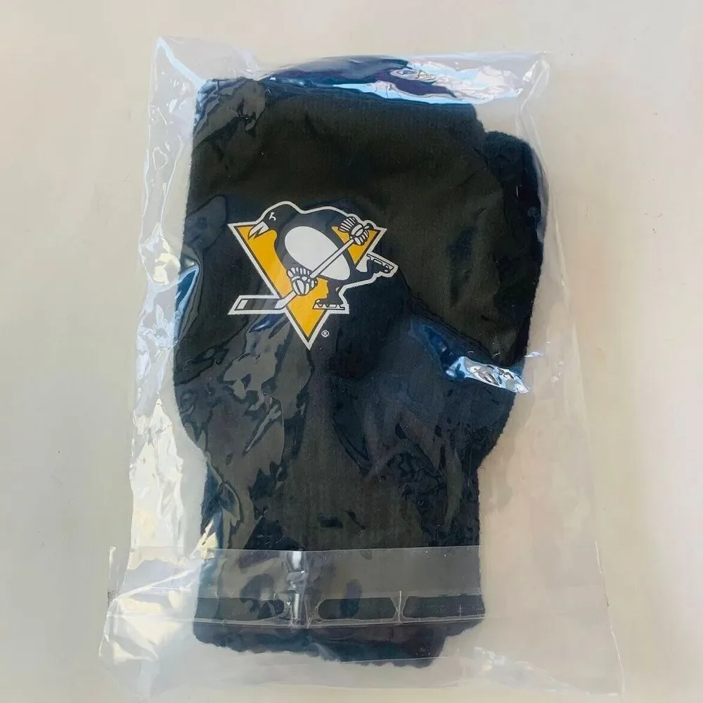 NEW Pittsburgh Penguins Knit Mittens Adult Winter‎ Hockey NHL Network Gloves